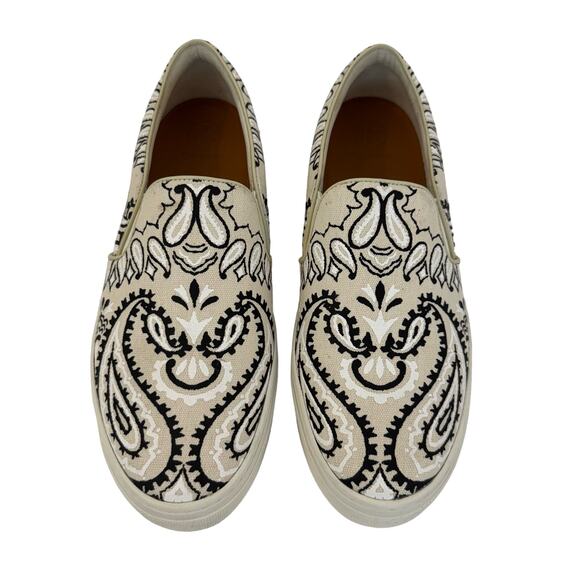 Tory Burch Slip-On Sneakers Flats Canvas Multi-Color Size 10M - Picture 1 of 11